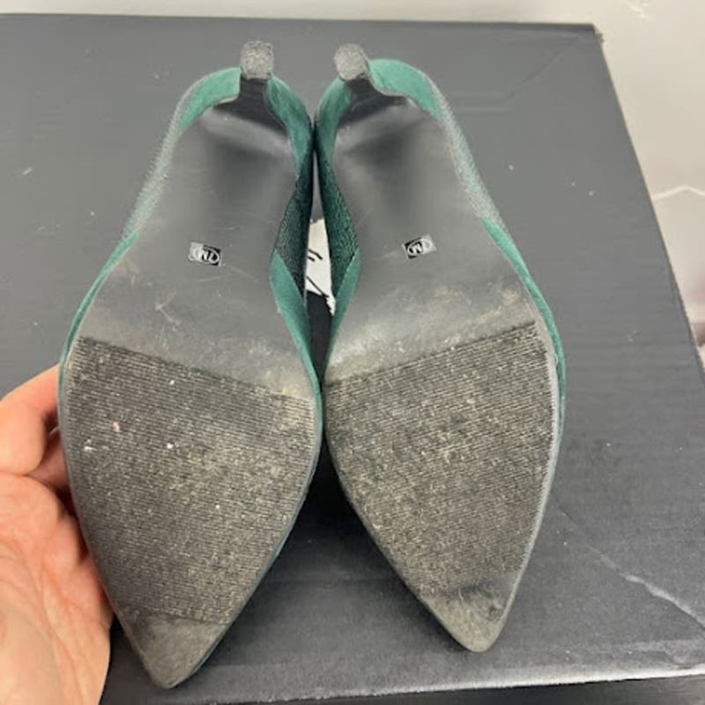 Chinese Laundry green faux leather/suede pumps womens size 7 - Picture 6 of 9